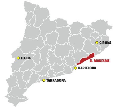 Mapa de Cataluña - Costa de Barcelona Maresme